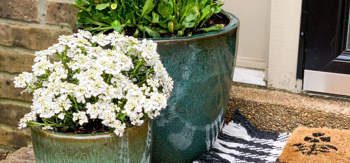 Spring Planters Front Porch Décor with Old Time Pottery