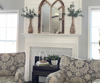 Old Time Pottery New Year Mantel Refresh